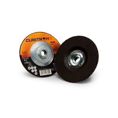 3M 7100247112 – CUBITRON™ II CUT AND GRIND WHEEL 28763, QUICK CHANGE, TYPE 27, 5 IN X 1 / 8 IN X 5 / 8"-11, 10 / INNER, 20 / CASE