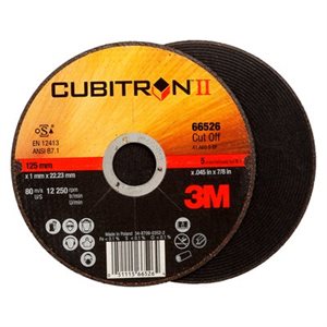 3M 7100228960 – CUBITRON™ II CUT-OFF WHEEL, 66526, T1, BLACK, 127 MM X 1.14 MM X 22 MM