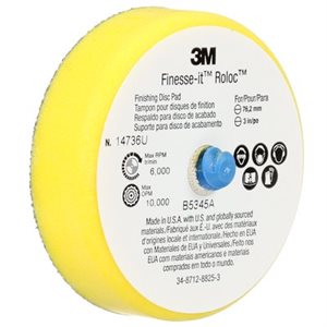 3M 7000000573 – FINESSE-IT™ ROLOC™ FINISHING DISC PAD, 14736U, YELLOW, 3 IN (76.2 MM), FIRM