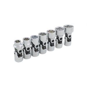 GRAY TOOLS 25507A - 7 PIECE 3 / 8" DRIVE 6 POINT SAE, STANDARD UNIVERSAL JOINT SOCKET SET, 3 / 8" - 3 / 4"