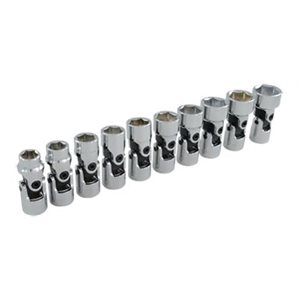 GRAY TOOLS 29510A - 10 PIECE 3 / 8" DRIVE 6 POINT METRIC, STANDARD UNIVERSAL JOINT SOCKET SET, 10MM - 19MM
