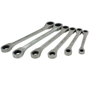 GRAY TOOLS 59706A - 6 PIECE METRIC, DOUBLE BOX FIXED HEAD, RATCHETING WRENCH SET, 8X9MM - 17X19MM
