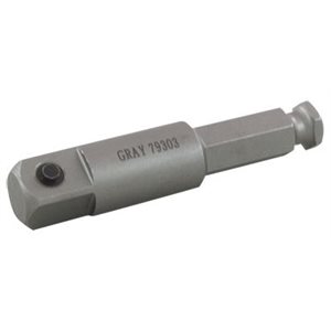 GRAY TOOLS 79244 - 1 / 4" DRIVE MALE SQUARE END, HEX DRIVE EXTENSION, 4" LONG