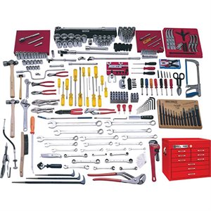GRAY TOOLS MS1225 - 225 PIECE SAE COMPLETE INTERMEDIATE MASTER SET, WITH TOP CHEST