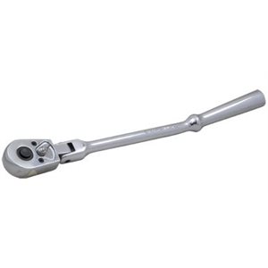 GRAY TOOLS T84 - 3 / 8" DRIVE 45 TOOTH CHROME REVERSIBLE RATCHET, FLEXIBLE HEAD, WITH BENT HANDLE