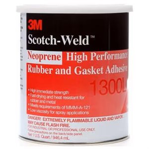 3M 7000000806 – ADHÉSIF DE GRAND RENDEMENT POUR CAOUTCHOUC ET JOINT D’ÉTANCHÉITÉ EN NÉOPRÈNE SCOTCH-WELD(MC), 1300L-1QT, JAUNE, 0,95 L (1 PINTE)