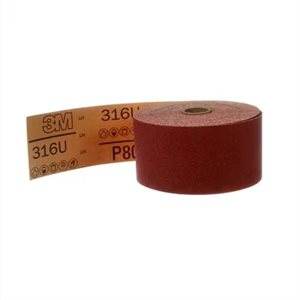 3M 7000119931 – RED ABRASIVE SHEET ROLL, 316U, WITH STIKIT™ ATTACHMENT, 01688, P80, D-WEIGHT, 2 3 / 4 IN X 25 YD (6.9 CM X 22.86 M)