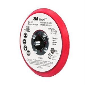 3M 7100026249 – HOOKIT™ LOW PROFILE DISC PAD, 20352, RED, 5 IN X 3 / 8 IN (127 MM X 9.52 MM)