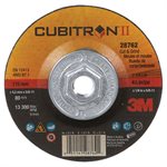 3M 7100245018 – CUBITRON™ II CUT AND GRIND WHEEL 28762, QUICK CHANGE, TYPE 27, 4-1 / 2 IN X 1 / 8 IN X 5 / 8"-11, 10 / INNER, 20 / CASE
