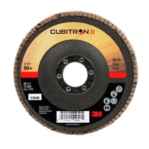 3M 7000148182 – CUBITRON™ II FLAP DISC, 967A, T27, 60+, Y-WEIGHT, 4-1 / 2 IN X 7 / 8 IN