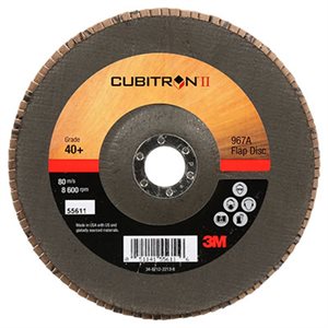 3M 7000148184 – CUBITRON™ II FLAP DISC, 967A, T27, 40+, Y-WEIGHT, 7 IN X 7 / 8 IN