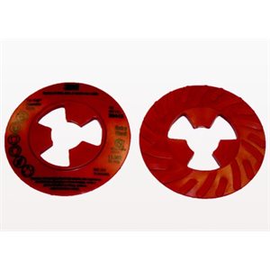 3M 7000144145 – DISC PAD FACE PLATE RIBBED, 81728, RED, 9 IN (228.6 MM), EXTRA HARD